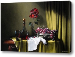  Постер Бархатная роза, вино и виноград