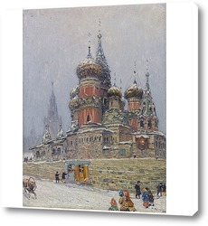   Картина Собор Василия блаженного зимой