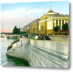  Санкт-Петербург. Панорамный вид через Неву в сторону Исаакиевского собора