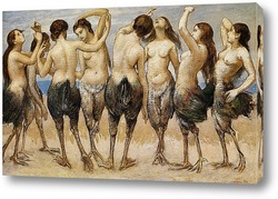   Постер Восемь танцующих девушек с птичьими ногами, 1886