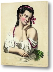   Картина Литография с портрета Фантен Латур