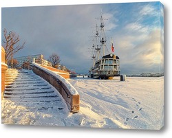    Зимний рассвет на Петровской набережной.