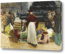   Картина Лондон, цветочница, площадь Пикадилли