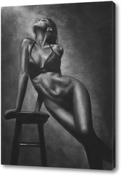   Постер Серия о женщинах: обнаженная фигура со стулом