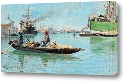   Картина Сцена в гавани Венеции
