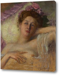   Картина Молодая женщина с цветами в волосах