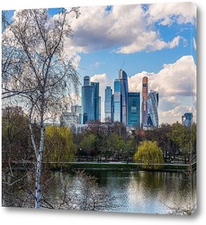   Постер Береза и высотки Москвы Сити