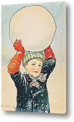   Картина Мальчик и снежный ком