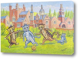   Картина Коты играют в футбол 
