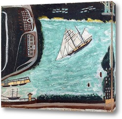   Картина Шхуна Беата, Пензанс, залив Моунт, и гавань Ньюлин