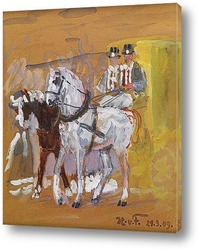   Постер Упряжка лошадей в 1909