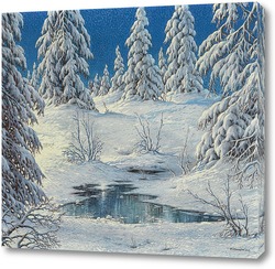   Постер Снежный зимний лес в Шварцвальде