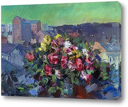   Картина Цветы у города