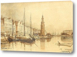   Картина Амстердам. Башня Монталбан. 1870