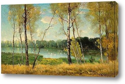   Постер Жан-Жак Руссо Озеро в Эрменонвиль