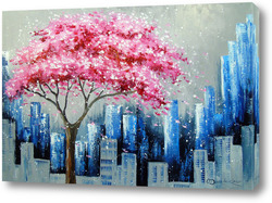   Картина Цветение сакуры в Нью Йорке