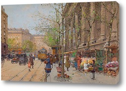   Постер Цветочный рынок на площади Мадлен