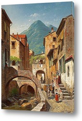    Сцена итальянской деревни