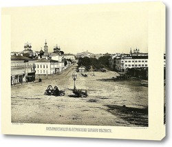    Трубная площадь.  Вид местности, прилегающей к Петровскому бульвару.1882