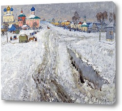   Постер Русский город под снегом