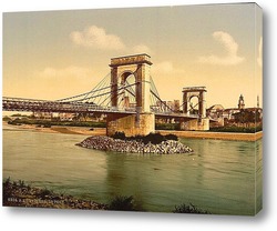   Постер Подвесной мост через Роны, Авиньон, Прованс, Франция.1890-1900 гг
