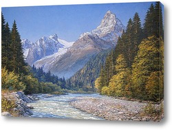   Картина Домбай, гора Белалакая.