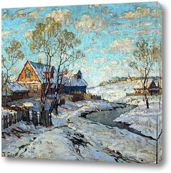   Картина Поосле снегопада в деревне