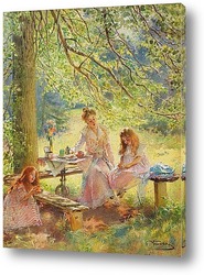   Картина Портрет жены художника и их дочек Ольги и Марины