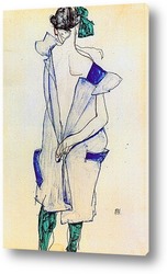    Вид сзади девушки в голубой юбке - 1913