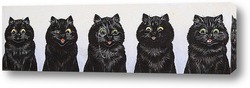   Постер Пять черных кошек