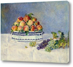   Постер Натюрморт с персиками и виноградом