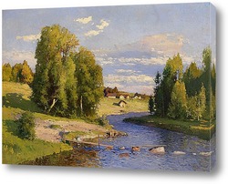   Постер Летний пейзаж с рекой