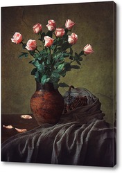   Постер Натюрморт с розовыми розами