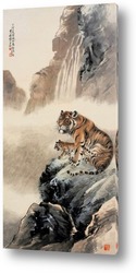   Картина Тигры у водопада