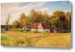   Картина Ферма в Фальстербо с цветущимй лугом