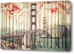   Постер мост Золотые ворота в Сан-Франциско