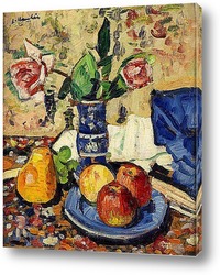   Постер Яблоки,персики и розы