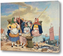  Постер Рыбный рынок около моря