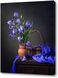   Постер Холодная красота голубых ирисов