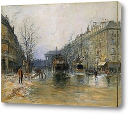   Постер Париж уличная сцена