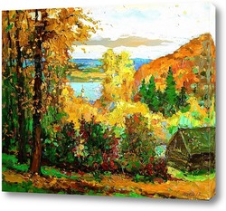   Картина Полыхает осень разноцветьем красок