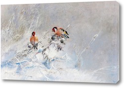   Картина Птицы на зимней ветке