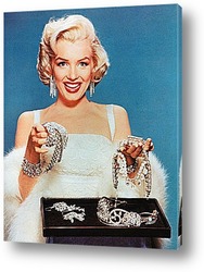   Постер Мерелин  Монро с бриллиантовым ожерельем.
