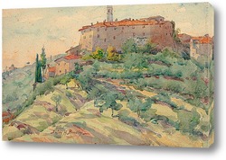   Постер Итальянский пейзаж с замком