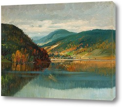   Картина Горный пейзаж в осенних красках