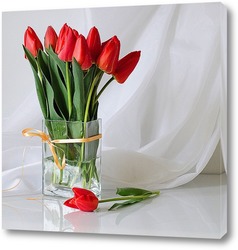   Постер Красные тюльпаны