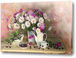  Нежно розовые лилейники в вазе