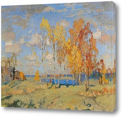  Осенняя сцена с березами, 1923