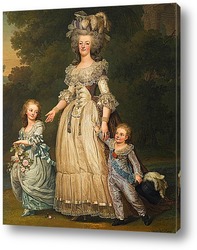   Постер Королева Мария-Антуанетта с ее детьми принцесса Мария Тереза Шар