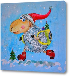   Постер Новогодняя овечка